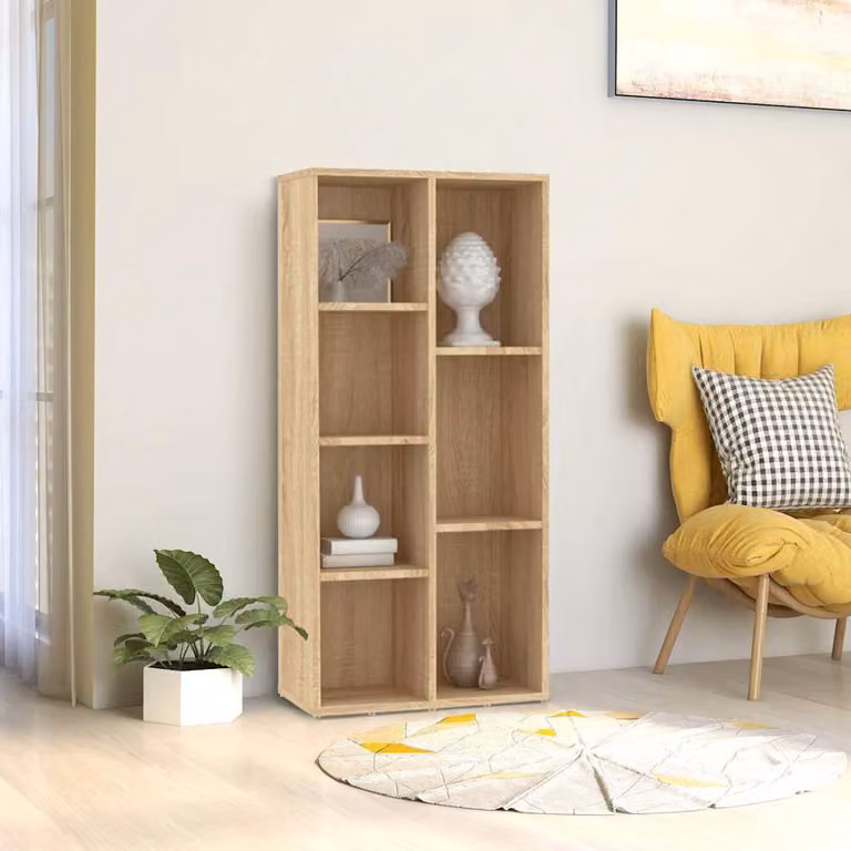 Libreria vidaXL in legno multistrato e MDF color marrone, L 50 cm x P 25 cm x H 106 cm