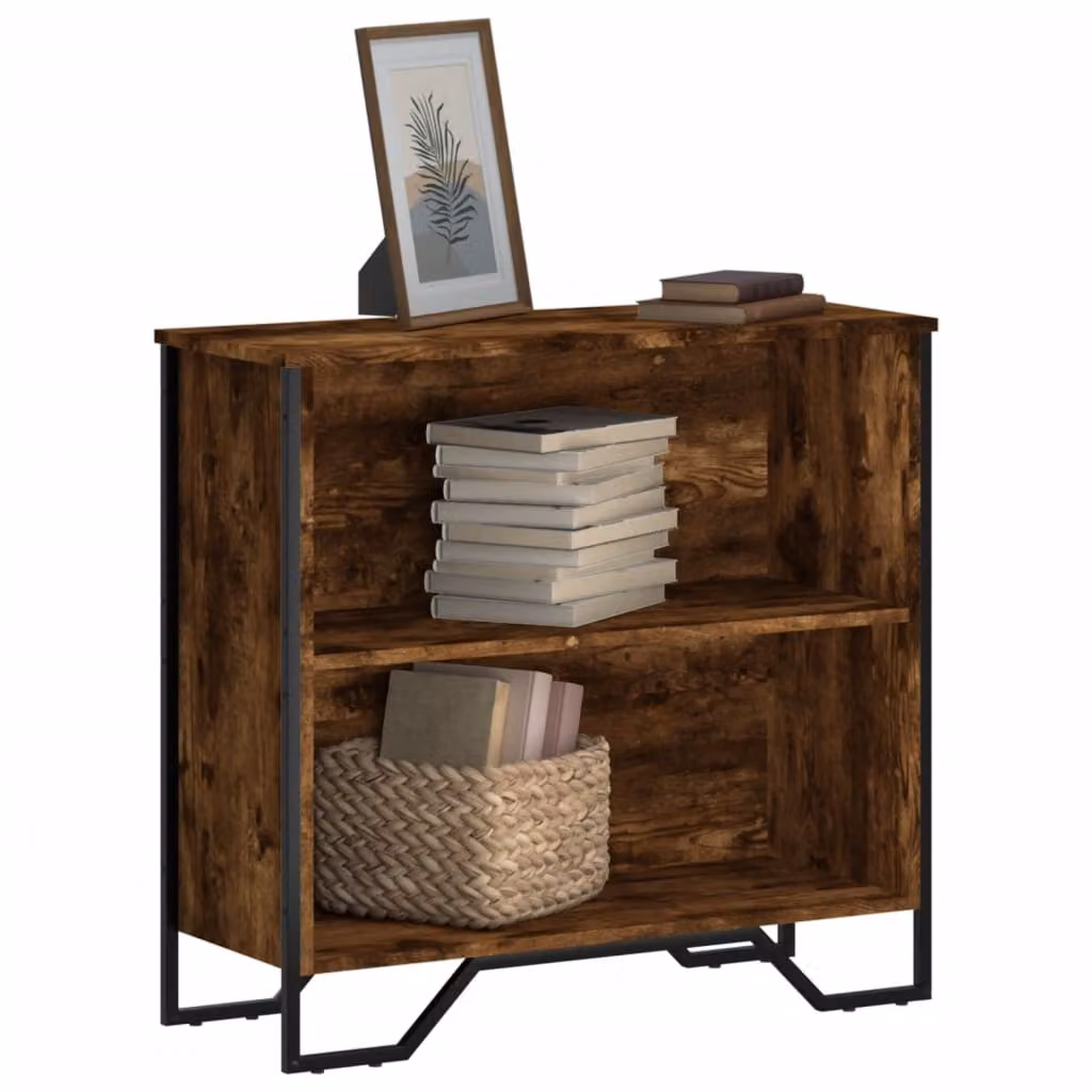 Libreria moderna vidaXL in legno e metallo color marrone, L 80 cm x P 31 cm x H 74,5 cm