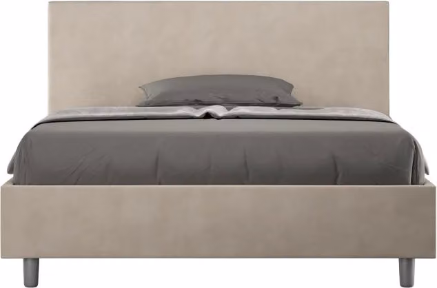 Letto imbottito Matrimoniale francese 140x200 cm Adele - Senza rete,Microfibra,Sabbia