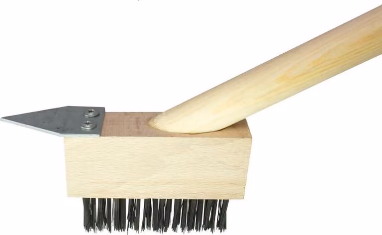 Spazzola GECO SFG, 100x40x35 mm, per pavimentazione autobloccante, manico in legno 140 cm