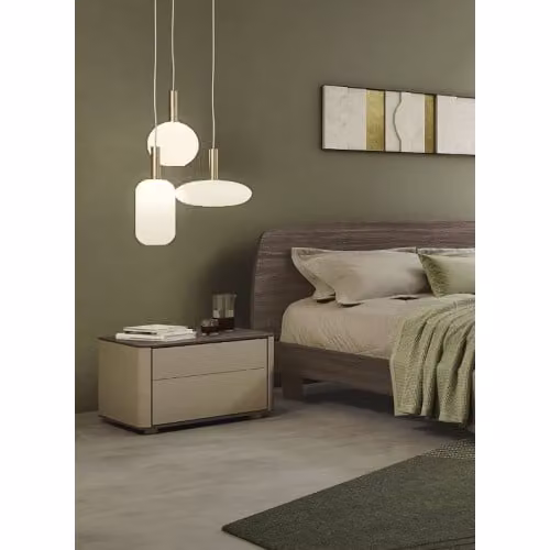 Comodino in legno nobilitato 2 cassetti S75 Fiancotondo Cornice