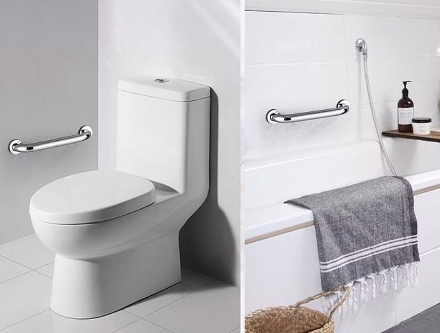 maniglione da bagno in acciaio inox da 50 cm - maniglie di sicurezza per anziani - maniglia di sostegno per uscire dalla vasca da bagno - maniglione a parete per il box doccia o per i gradini - robusta maniglia da bagno