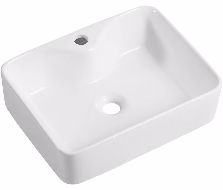 CERANO - Lavabo in Vetroceramica Lorenzo - da appoggio - bianco lucido - 49x38 cm