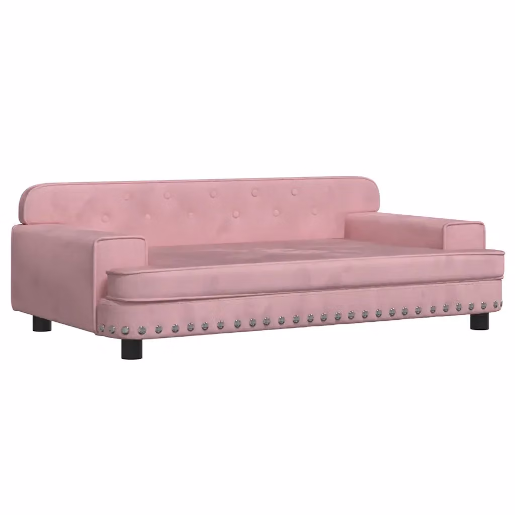 Divano per bambini vidaXL in velluto rosa L: 90 cm, P: 53 cm, H: 30 cm – 2