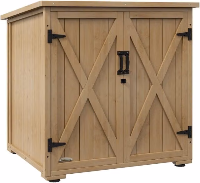 Armadio da esterno 77,5 x 88 x 90 cm in legno grigio scuro con tetto bitumato