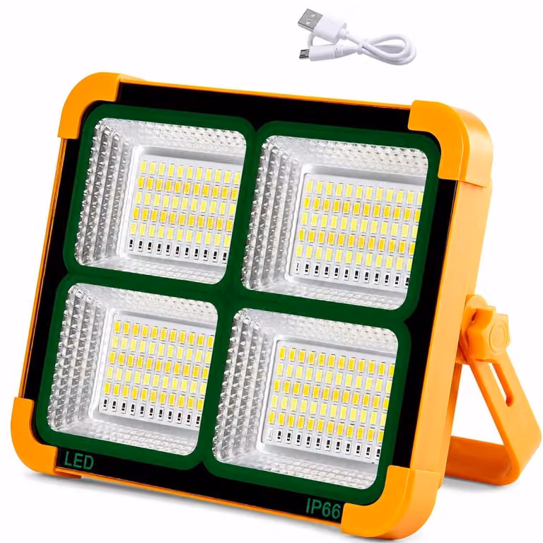 Faro solare a LED da 200 W, con 336 LED, 5 modalità, portatile, con funzione di power bank
