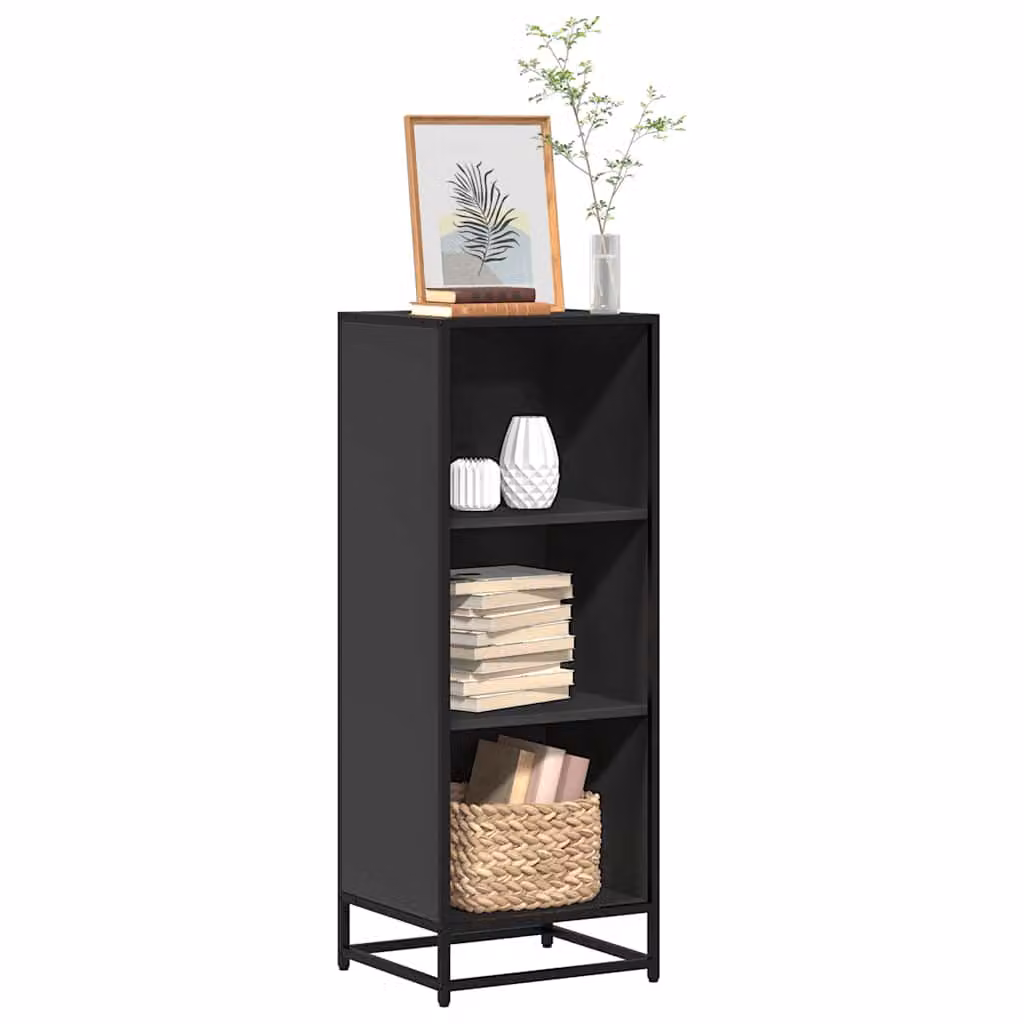 Libreria Industrial vidaXL in Legno e Metallo Nera con Pannello Posteriore L 40 cm, P 35 cm, H 107,5 cm