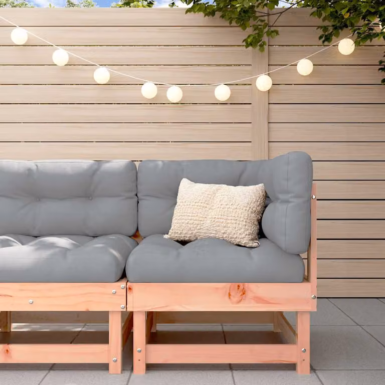 vidaXL Divano Angolare Moderno in Legno con Cuscini Imbottiti per Giardino e Terrazzo, Grigio e Marrone