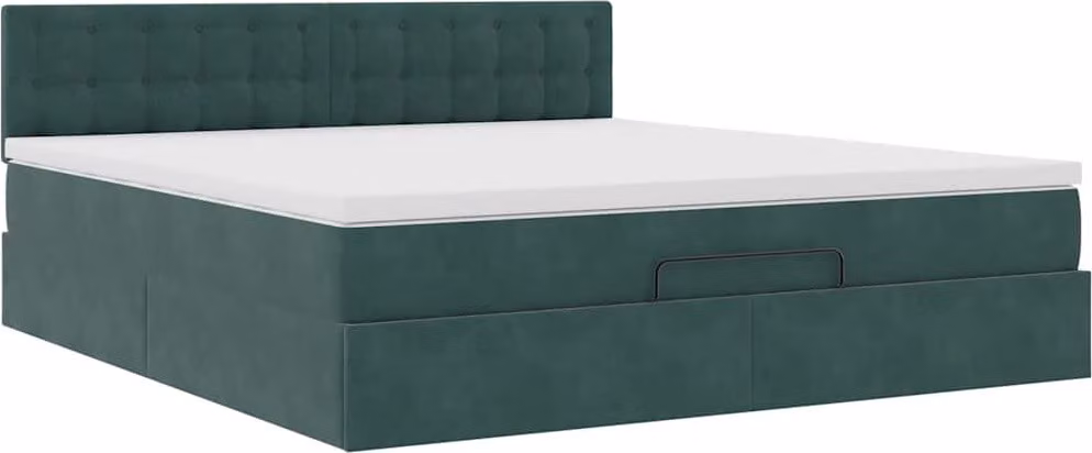 Struttura Letto Pouf con Materasso 180x200 cm in Velluto