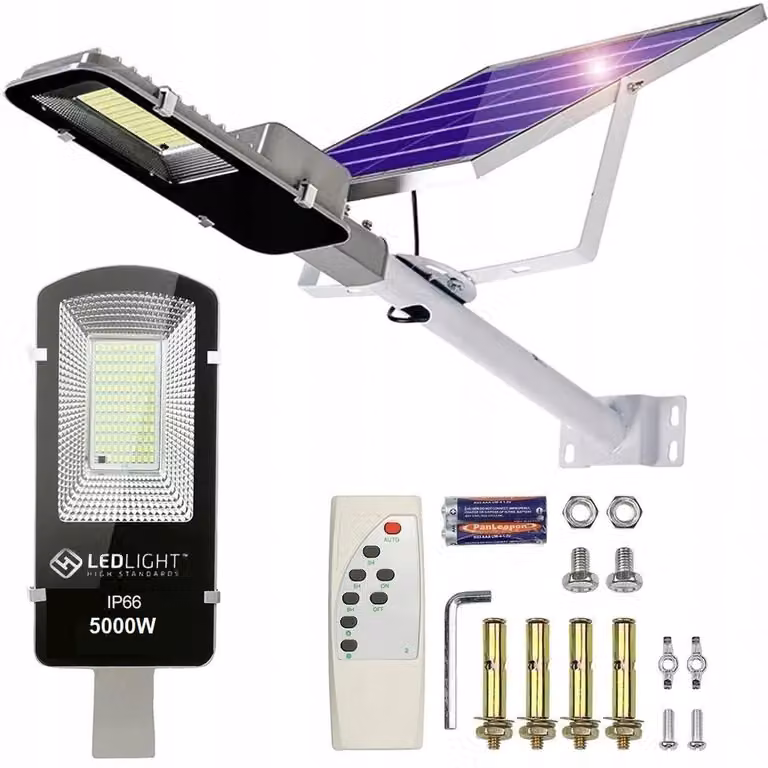 Lanterna Da Giardino Lampada Solare Per Palo Potente 5000W Pannello Stradale