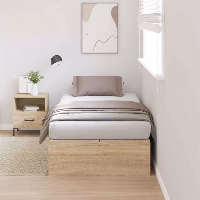 Struttura letto con contenitore Rovere Sonoma 90 x 190 cm 3335407