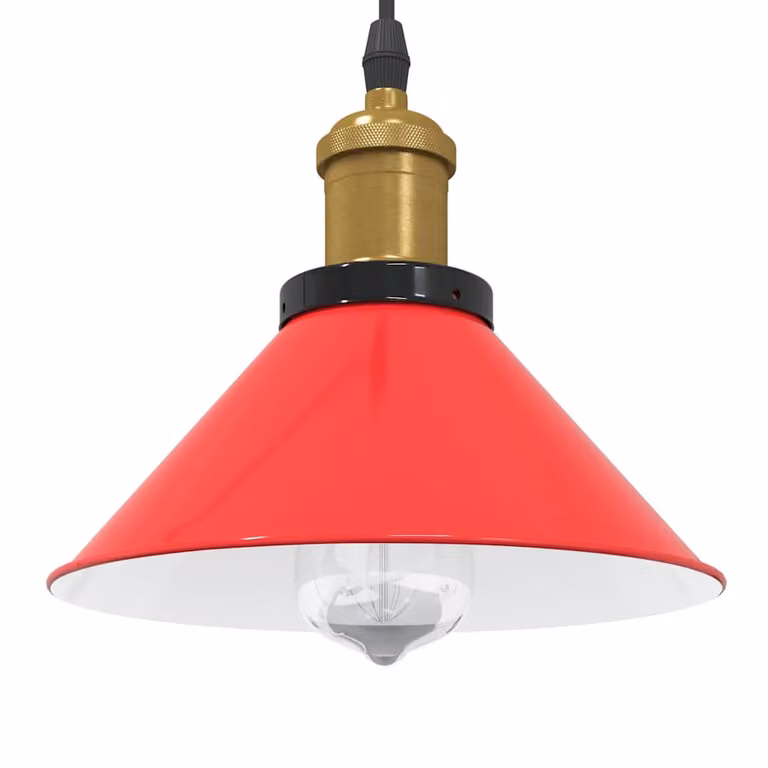 Lampada a sospensione moderna vidaXL in metallo regolabile, colore rosso, Ø 22 cm, attacco E27