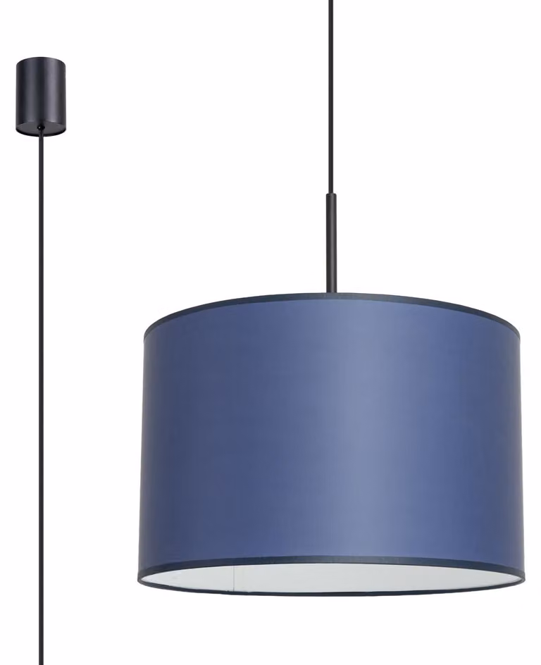 Lampada a sospensione PURELA blu scuro e nera 1xE27x15W in plastica, dimensioni: 137x40x40 cm, IP20, Pure Lume