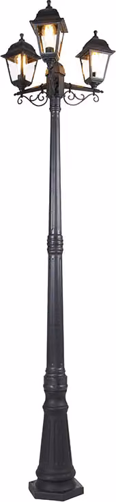 Lanterna classica nera a 3 luci IP44 Capital