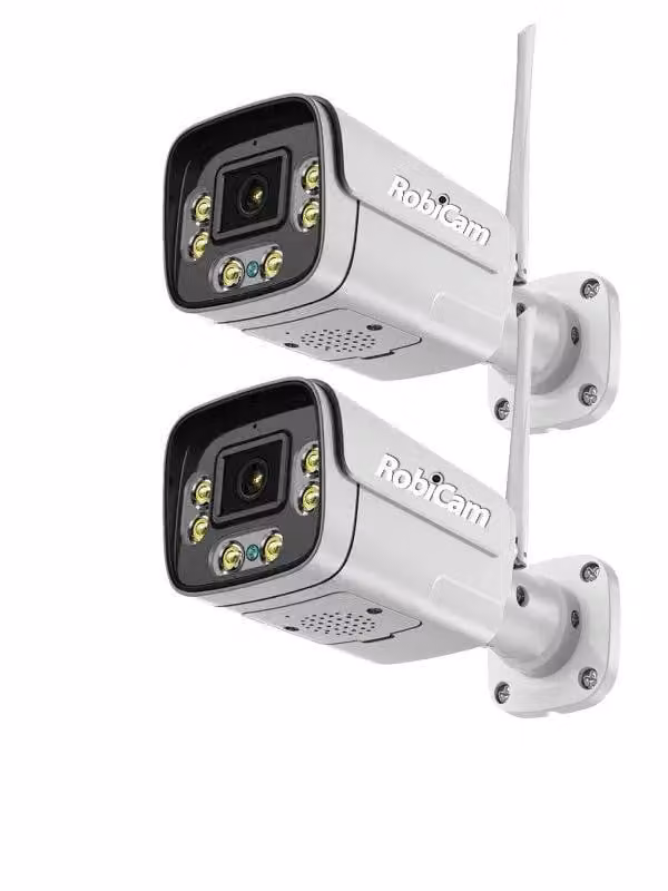 RobiCam, 2 pezzi, telecamera Bullet, iCsee, WiFi, 5MP