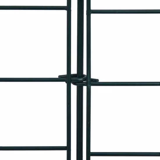 Recinzione da giardino a 5 pannelli, 77,5 x 64 cm, verde - Recinzione di sicurezza per bambini - Recinzione in rete metallica con 6 coppie di elementi di fissaggio