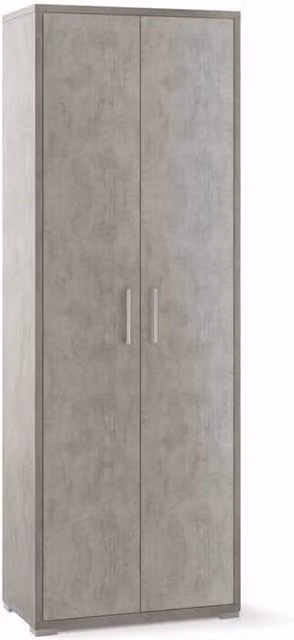 Armadio moderno con 2 ante in legno grigio opaco L/P/H: 71 x 41 x 199 cm