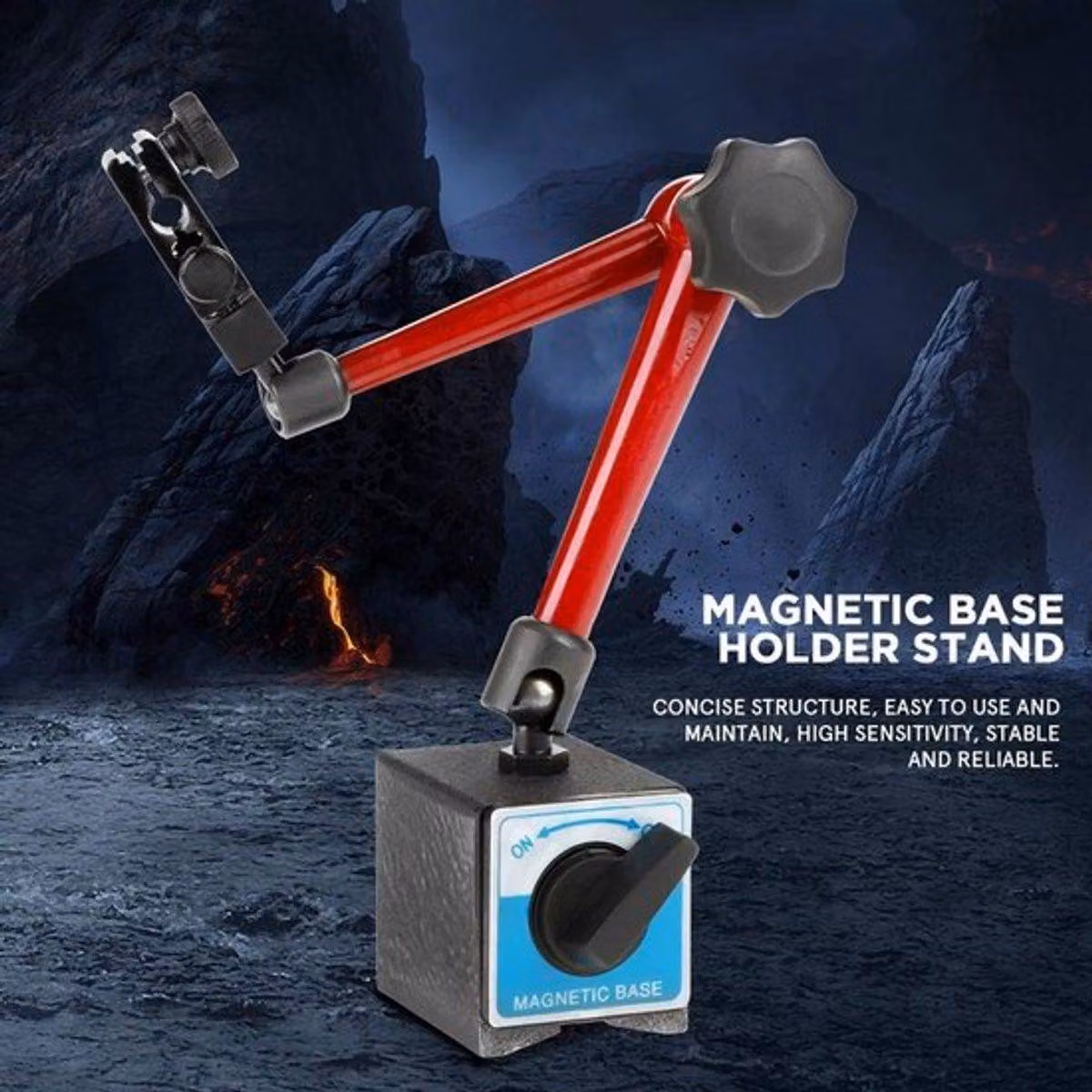 Base magnetica - Resistente agli urti - Fissaggio centrale - Acciaio inossidabile - Strumento meccanico ad alta sensibilità - Standard di riferimento