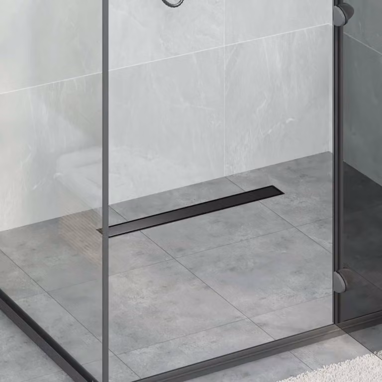 vidaXL Scarico doccia 2-in-1 con sifone a 360 in acciaio inossidabile Nero 60 cm