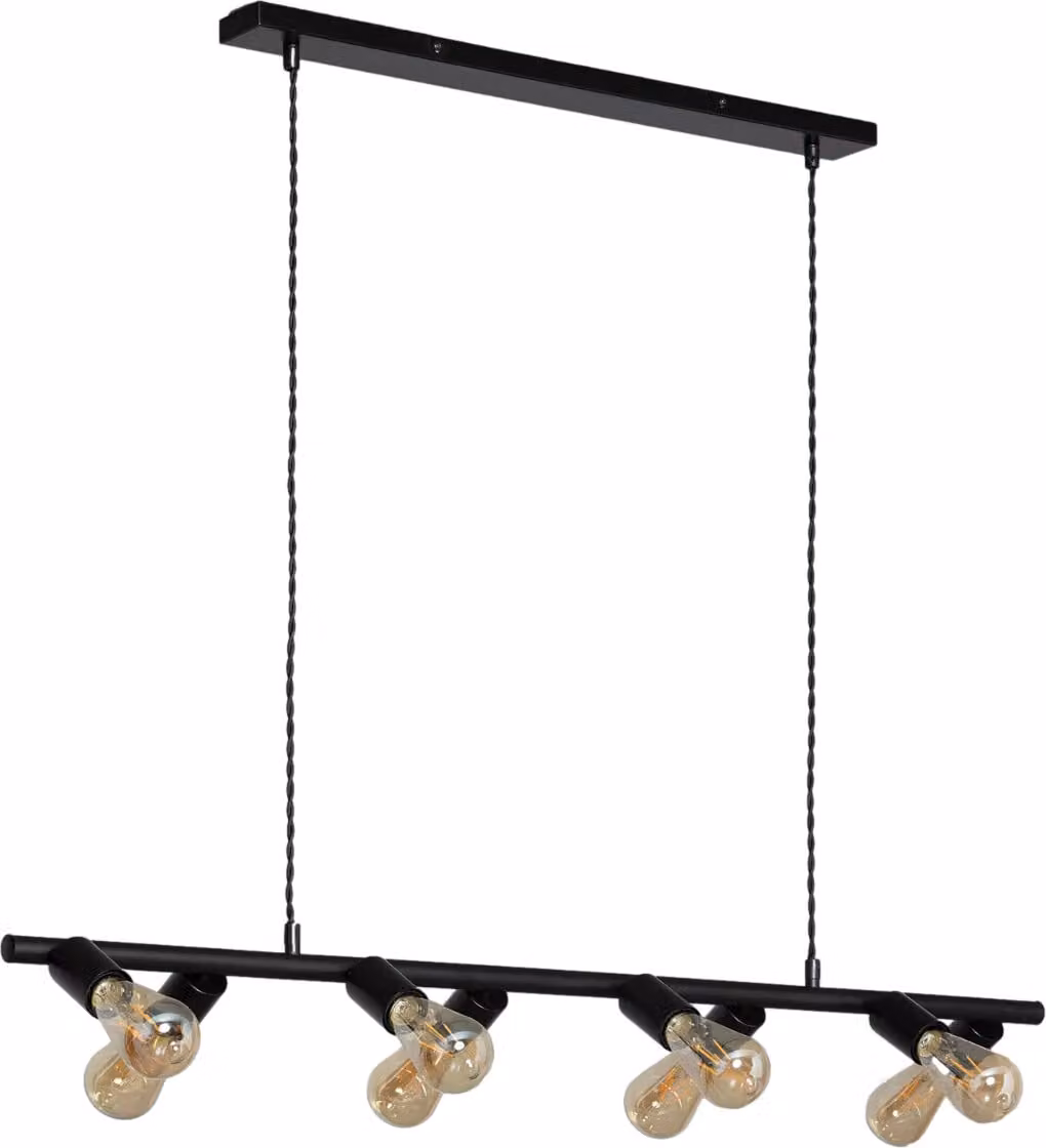 Lampada a sospensione Retro nera 8xE27x40W in metallo, dimensioni: 114x108x19 cm, IP20, Abruzzo