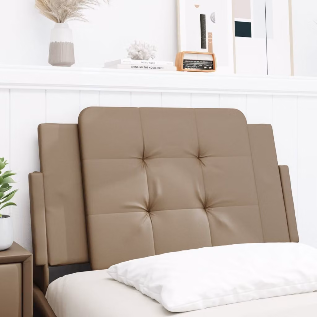 Testiera per letto vidaXL Zadar in similpelle color cappuccino, L: 80 cm, H: 48 cm, P: 3 cm