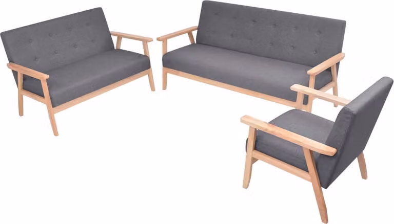 Maison Exclusive - Set di Divani 3 pz in Tessuto Grigio Scuro
