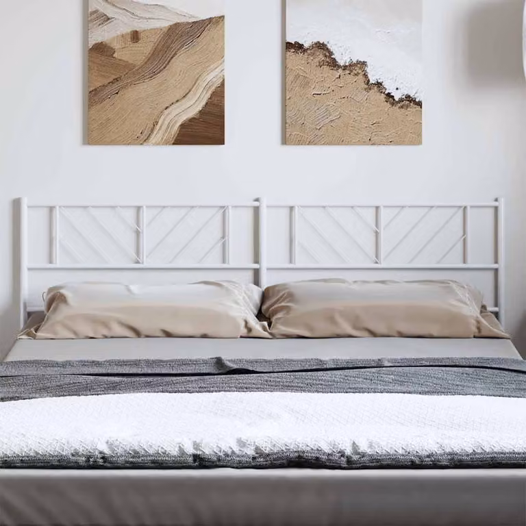 Testiera di ricambio vidaXL in metallo bianco laccato, stile classico, L: 198 cm