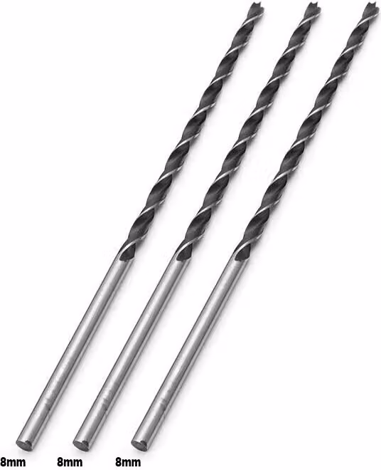 Set di 3 punte per legno extra lunghe (8x300 mm)