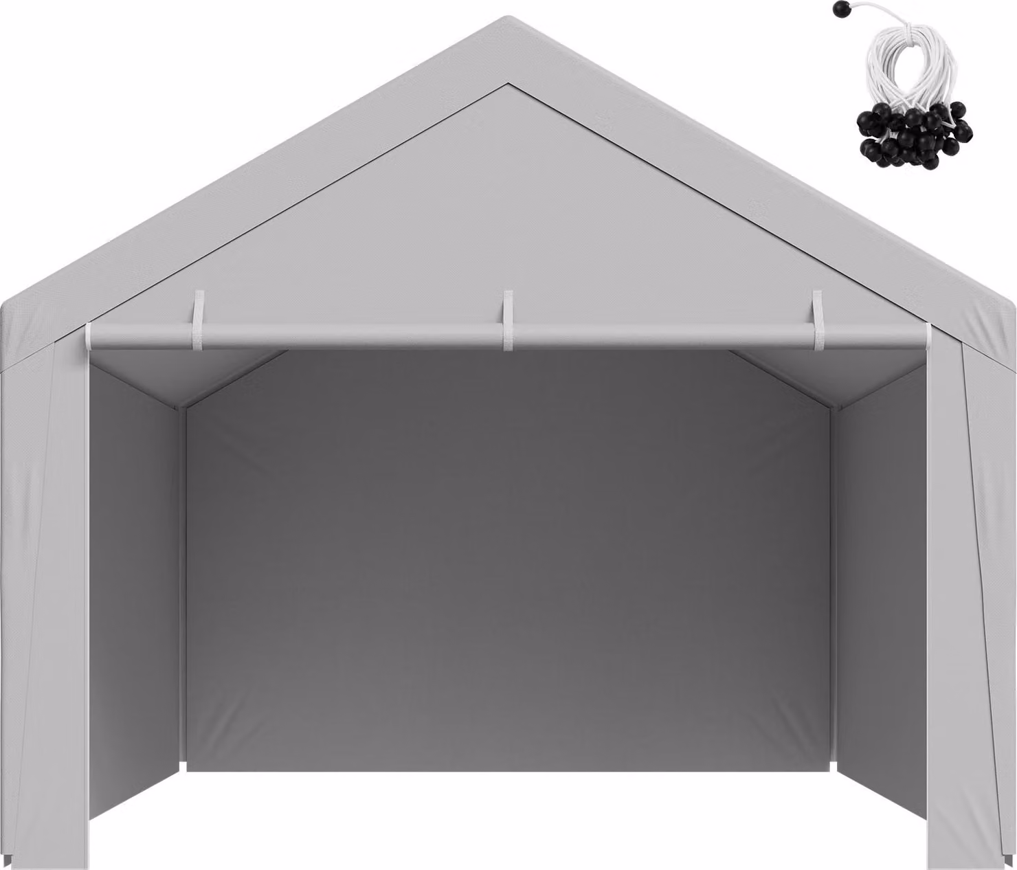 SucceBuy tetto di ricambio per carport, 3,65 x 6,09 m, robusto telone con pareti laterali, resistente ai raggi UV, copertura durevole per ripari portatili, grigio, senza telaio