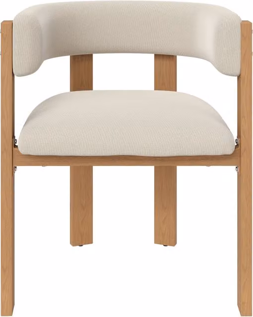 Set 2 Sedie da Pranzo Ergonomiche con Imbottitura Spessa, Gambe in Ferro con Effetto Legno, 47x48x72,5 cm, Colore Neutro