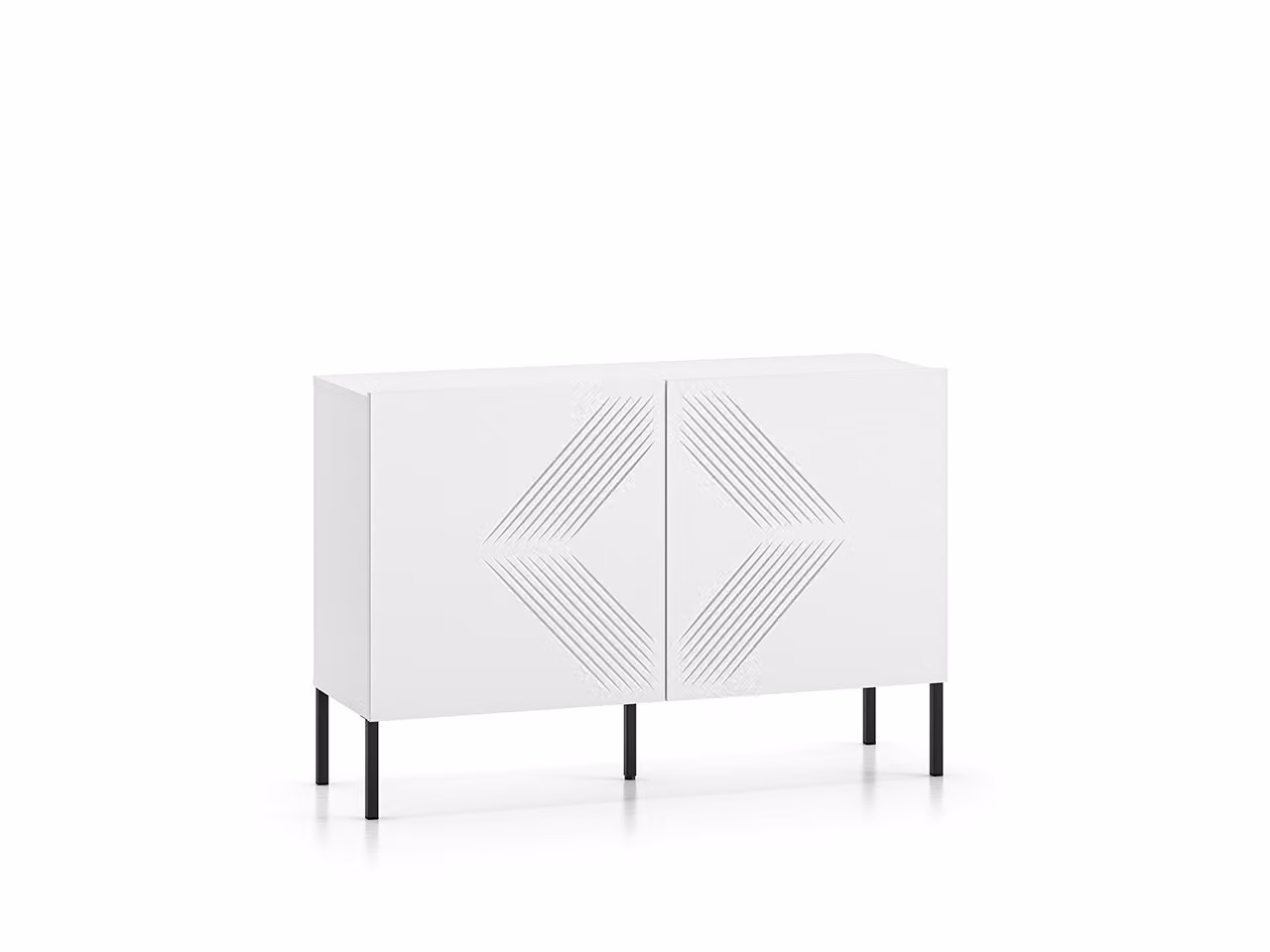 Cassettiera a doppia anta ADELE 2 - bianco / nero