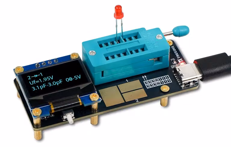 Tester per transistor GM328, multifunzione, display a colori, USB-C