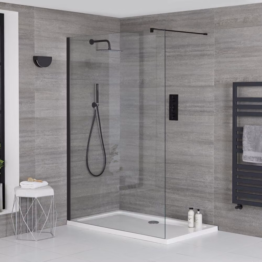 Doccia Walk-In con Parete e Piatto Doccia in Diverse Misure - Nox