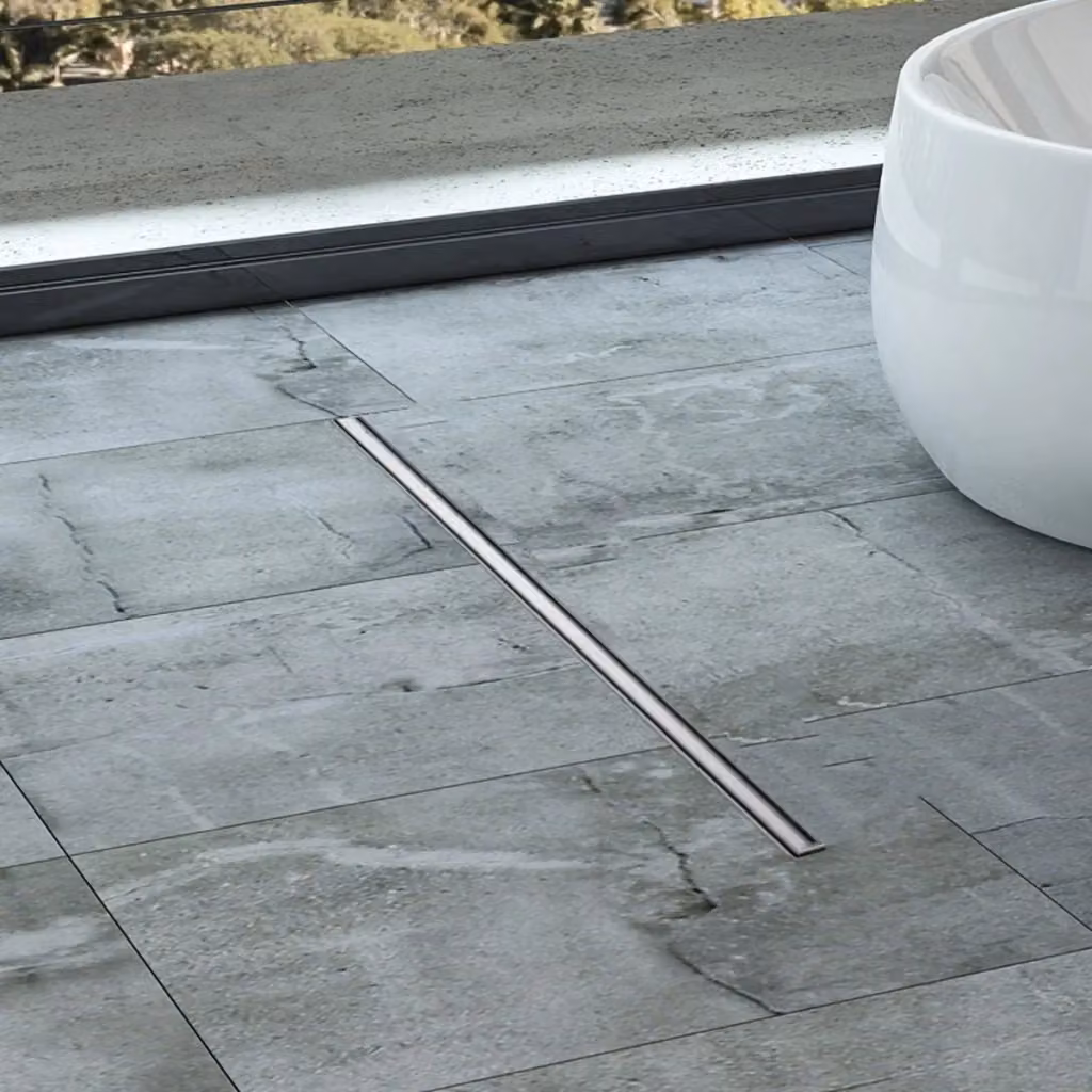 Canalina di scarico doccia slim a pavimento Olimpo Docce in acciaio inox color argento, L: 80 cm – 2