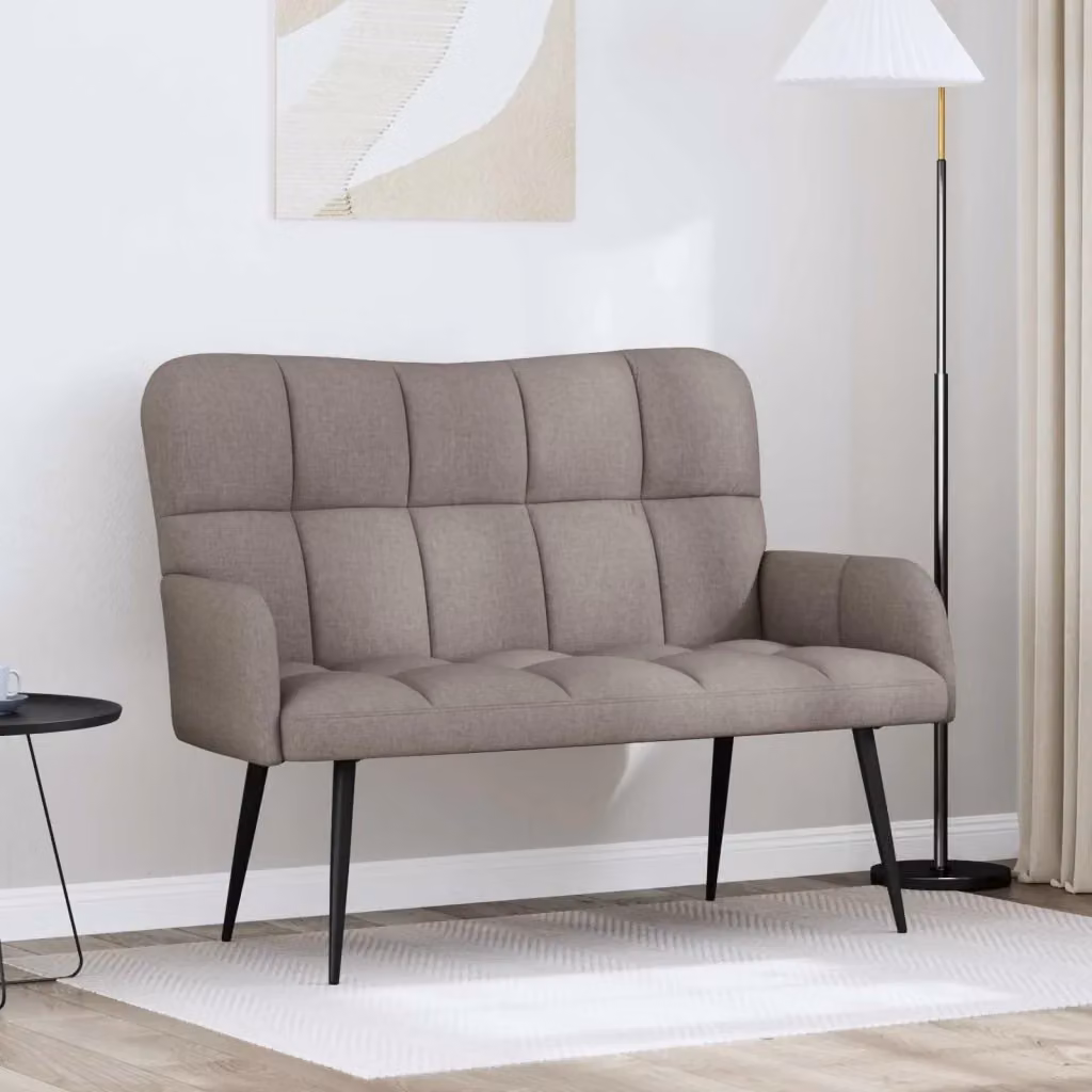 Divano a due posti Design In per soggiorno e camera da letto, rivestimento in tessuto grigio, L: 115 cm, P: 61 cm, H: 87 cm – 2
