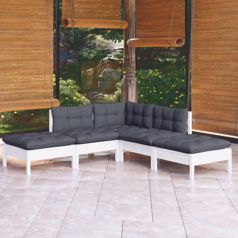 Maison Exclusive - Set Divani da Giardino 5 pz con Cuscini Legno Massello di Pino