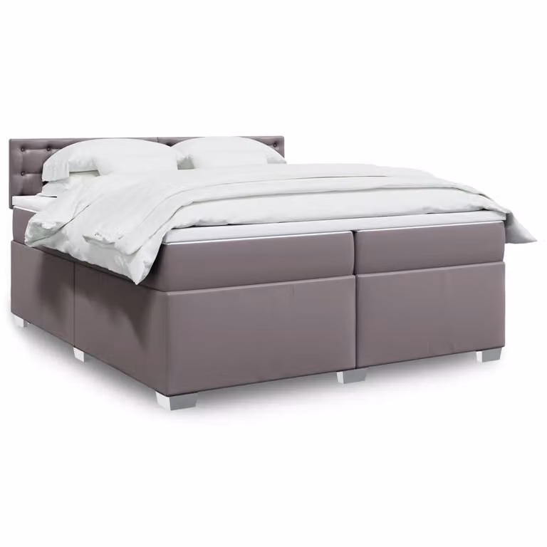 vidaXL Giroletto a Molle con Materasso Grigio in Similpelle, L/P: 200 x 200 cm