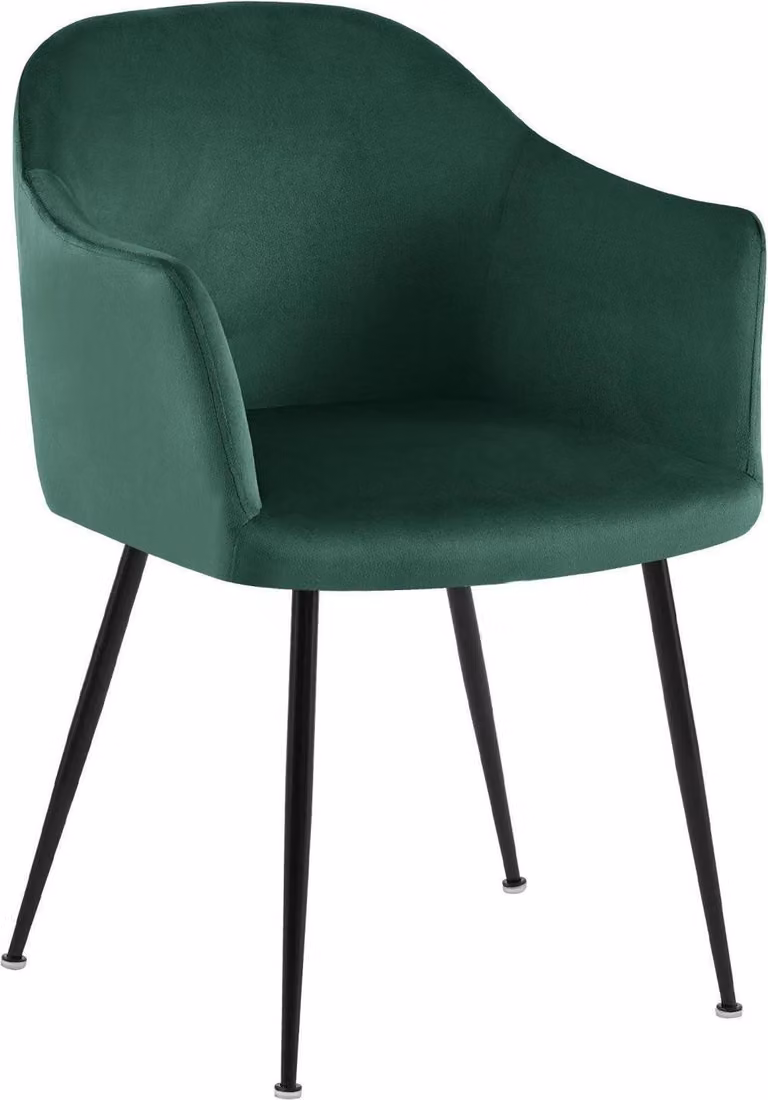 Sedia da pranzo - Poltrona in velluto - Elevato comfort di seduta, design senza tempo | Colore: verde scuro