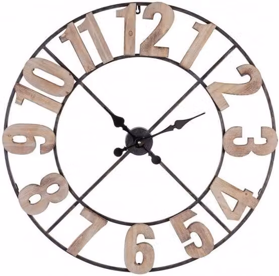 Set di 2 Orologi da Parete Analogici Verdonia in Acciaio Nero Stile Industriale, Diametro: 80 cm