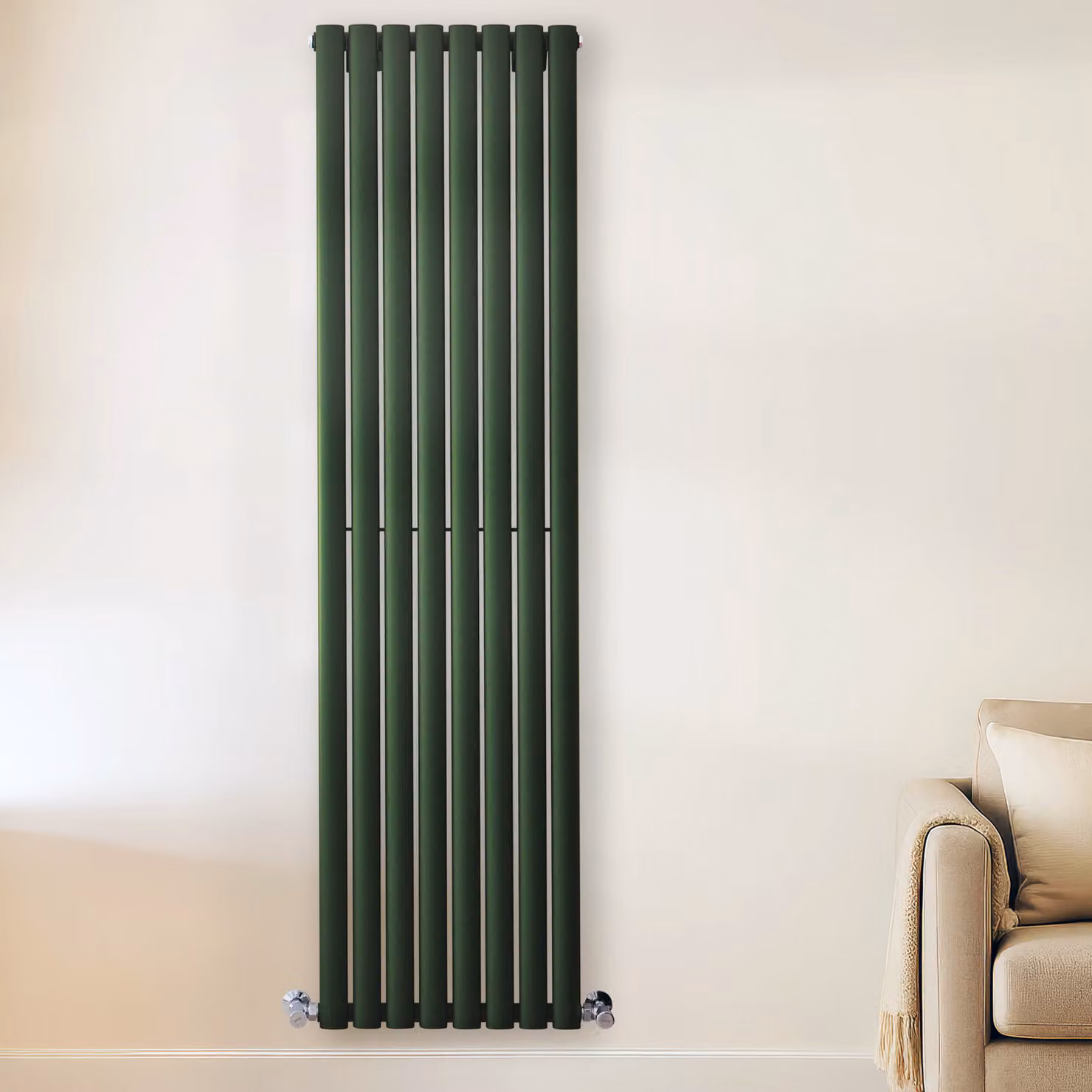 Radiatore di Design Verticale Verde (Evergreen) - 1780mm x 472mm - Pannello Doppio - Revive