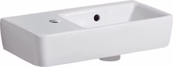 Geberit Selnova - Lavabo 500x250 mm, con sfioratore, 1 foro per rubinetto a sinistra, bianco 501.506.00.7