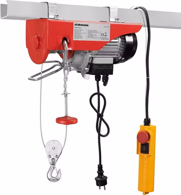Verricello Elettrico Stakmann con Telecomando in Acciaio Inox, Colore Rosso