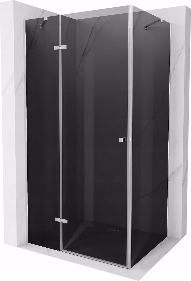 Mexen Roma cabina doccia a battente 80 x 70 cm, grafite, cromo - 854-080-070-01-40