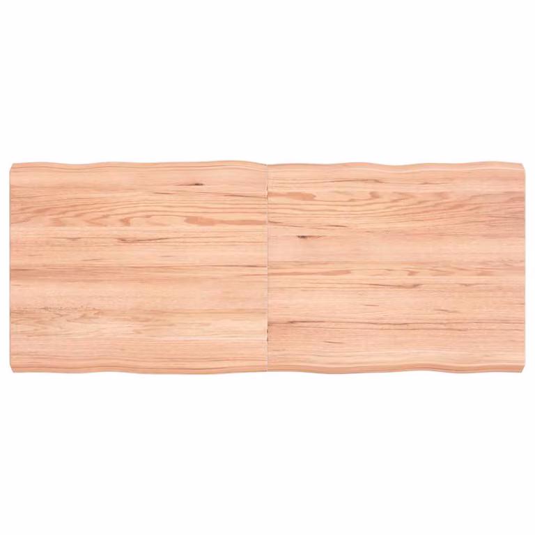 Piano Tavolo in Rovere con Bordo Naturale vidaXL, Marrone, L 120 x P 50 x H 2-6 cm