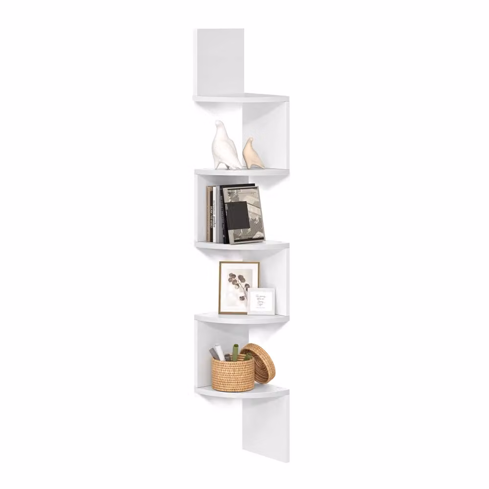 Scaffale Angolare da Parete, Bianco