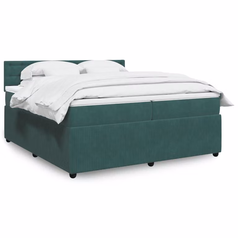 Maison Exclusive - Giroletto a Molle con Materasso Verde Scuro 200x200 cm Velluto