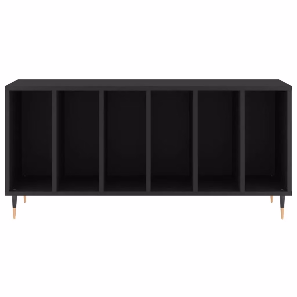 Mobile porta dischi in legno e metallo design industriale nero HELLOSHOP26 L: 100 cm, P: 38 cm, H: 48 cm – 2