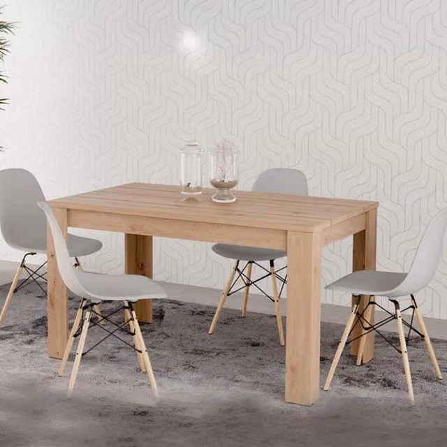 Tavolo fisso Luarca DMORA per 6 persone, rettangolare in legno rovere marrone, L: 135 cm, P: 80 cm, H: 76 cm