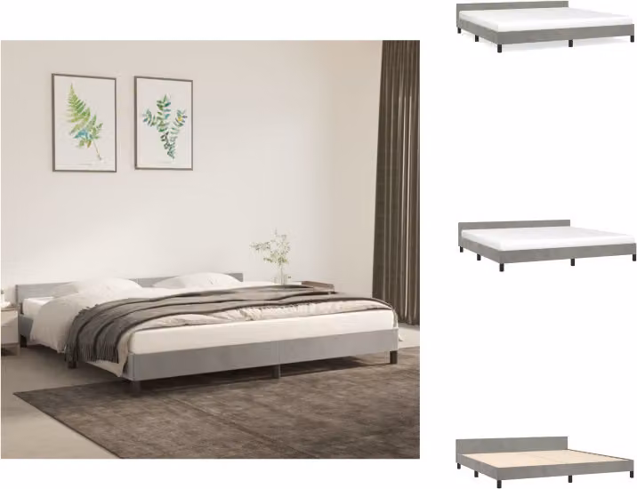 vidaXL Letto con testiera in velluto grigio chiaro 200x200 cm - Letti & Reti