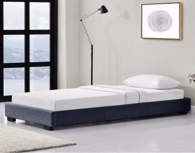 Letto Singolo Hamar Corium con Rivestimento in Tessuto Grigio scuro L: 90 cm, P: 200 cm – 1